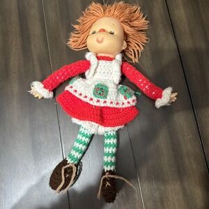 VTG Strawberry Shortcake Ice Cream Face Doll With Crocheted Clothing